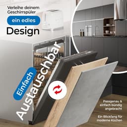 Vaatwasser Frontplaat - Paneel Vaatwasser - Keuken Vernieuwen - Krasbestendig Melamine - 565 x 444 mm - Donker Beton — thumbnail 4