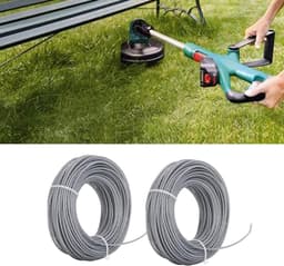 Grasmaaier Staalkabel Koord - Nylon Lijn - Gazon Onderhoud - Duurzaam Nylon Materiaal - 24m 2.0mm - Grijs — thumbnail 2