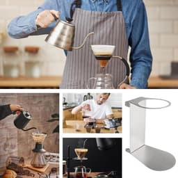 Koffiezetapparaat Station - Druppelhouder Filterkoffie - Koffie Bereiden - Opvouwbaar Roestvrij Staal - 13.5 x 12.5 cm - Zilver — thumbnail 3