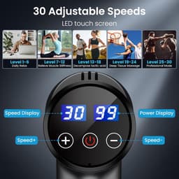 Massagepistool - Spierstimulator - Spierherstel - 30 Snelheden - 25 cm - Zwart — thumbnail 5