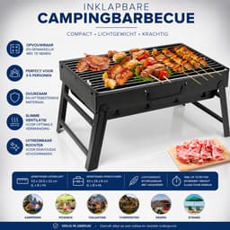 Houtskool BBQ Grill - Opvouwbaar - Draagbare Barbecue - RVS - Zilver — thumbnail 4