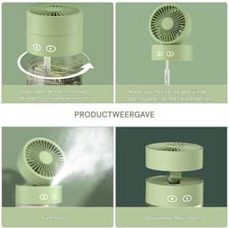 longziming -Tafelventilator - Bureaubladventilator - Persoonlijke Koeler - Ultrasone Nebelfunctie - ABS Kunststof - 3 Snelheden - Gebruik Voor Droge Lucht - 1 Stuk — thumbnail 3