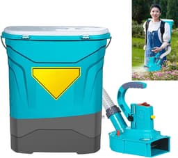 Elektrische Gazonstrooier - Rugstrooier Zaadstrooier - Gazon Onderhoud - Draadloos Lichtgewicht Ontwerp - 25 kg - Zwart — thumbnail 1