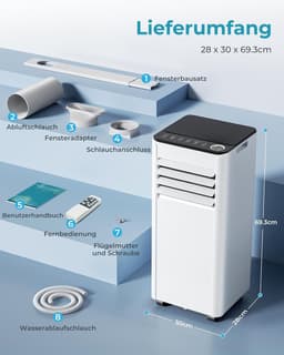 Mobiele Airco - Verkoeler - Ruimte Koelen - 4-in-1 Functie - 25 m² - Wit — thumbnail 5