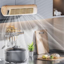 Koeler, draagbare koeler, stille ventilator met drie snelheden, Geschikt voor kantoren, keukens en slaapkamers (beige) — thumbnail 4