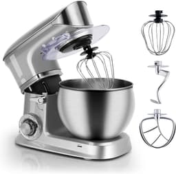 Keukenmachine - Standmixer Keukenrobot - Culinaire Bereidingen - Krachtige 1800W Motor - 6.5 Liter Kom - Zilver — thumbnail 1