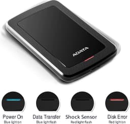Externe Harde Schijf - Opslagstation - Data Opslag - Draagbaar Ontwerp - 2000 GB - Zwart — thumbnail 2
