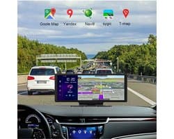 Dashcam voor Auto - 10.26” Dashcam ADAS GPS Navigatie - Android 8.1 - Remote Monitor & Rijassistentie - 2G With 10m RCC - Zwart