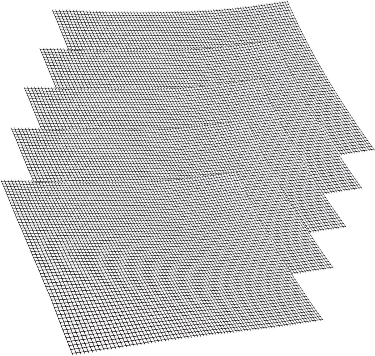 Set van 5 Herbruikbare Grillmatten, Antiaanbak Grilmatten voor Gas- en Houtskoolgrills, 42 x 36 cm, Ideaal voor BBQ, Oven en Airfryer — afbeelding 1