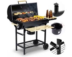 Berdsen BD-895 Serie - Houtskoolbarbecue - Met Thermometer - Met Popielnik - Zwarte Kleur