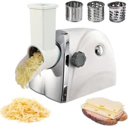 Elektrische Rasp - Keukenmachine Groente - Snel Ingrediënten Bereiden - 3 Roestvrijstalen Messen - 300 Watt Motor - Wit — thumbnail 1
