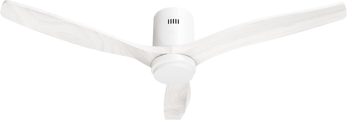 Hombli Slimme Plafondventilator met verlichting - Ø132 cm - Incl. Afstandsbediening - Wit & Wit Hout — afbeelding 1