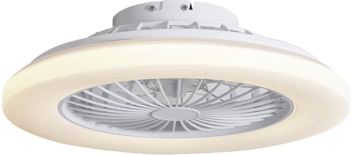QAZQA clemo - Stille LED Plafondventilator met Verlichting | Lamp en Afstandsbediening - 1 lichts - Ø 48.5 cm - Wit - Woonkamer | Slaapkamer | Keuken — afbeelding 1