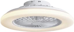 QAZQA clemo - Stille LED Plafondventilator met Verlichting | Lamp en Afstandsbediening - 1 lichts - Ø 48.5 cm - Wit - Woonkamer | Slaapkamer | Keuken — thumbnail 1