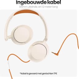 Xssive KH01 Koptelefoon Kinderen - Kinder Koptelefoon met Draad, Microfoon & Volumebegrenzing - Vanaf 2 jaar - Verstelbaar - Wit/Oranje — thumbnail 4