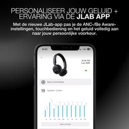 JLab Go Lux ANC Koptelefoon Draadloos – Hybrid Noise Cancelling Hoofdtelefoon – 70 Uur Batterijduur – On Ear Design - Bluetooth Multipoint – Aanpasbare Equalizer Instellingen – Inklapbaar Design Met Zachte Oorkussens - Zwart — thumbnail 5