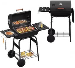 Houtskool BBQ - Smoker - Barbecues - Grill wagen met thermometer - Stevig - EU gecertificeerd - Zwart — thumbnail 1
