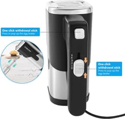 Elektrische Handmixer 800W met 5 Snelheden en Kneedhaken voor Bakken — thumbnail 5