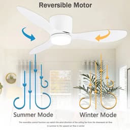 Betaalbare Goederen® plafondventilator met verlichting - wit met hout - 42 inch - plafondventilator - badkamer ventilator - plafondventilator slaapkamer — thumbnail 2