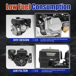 Horizontale 7,5 pk motor, 212 CC viertakt met elektrische starter - krachtpatser voor compressor, onkruidsteker, grasmaaier en meer — thumbnail 5