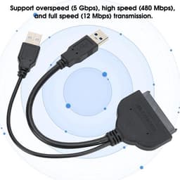 USB3.0 Naar -kabel 25 Inch HDD-kabel Gegevensoverdracht Harde Schijf Schijfconverter voor Pc Computer Externe 25 Inch SSD Harde Schijf 150 MB/s - USB Kabeldataoverdracht . — thumbnail 2