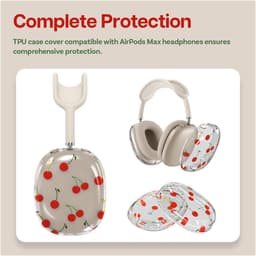 MMOBIEL Beschermhoes voor AirPods Max Hoofdtelefoons – Zachte TPU Oorschelpen Beschermhoes – Anti-Kras Beschermende Cover – Kersen — thumbnail 2