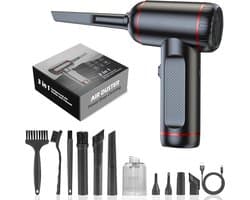 HAUSS SPOLE Handstofzuiger-Draadloze Mini Autostofzuiger-4 In 1 Voor Auto, Huis En Keuken-Krachtige Zuig En Blaasfunctie-Compacte Formaat-ABS-Zwart