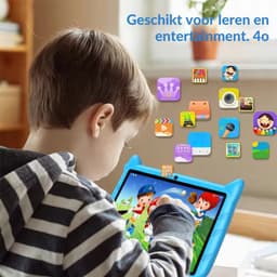 BDF Kindertablet 7 Inch, Dubbele Camera, Android en 64GB Opslag voor Kinderen Blauw kleur — thumbnail 4