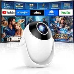 Mini Beamer Wit - Ingebouwde Apps - 4K Ondersteuning - LED Display - HDMI USB Wi-Fi Bluetooth - Voor Thuisbioscoop — thumbnail 1