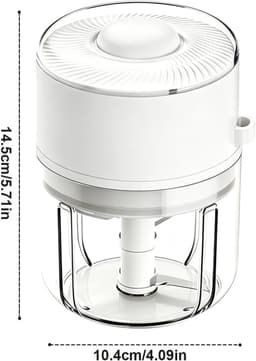 Mini elektrische knoflookhakker - keukenmachinesnijder, draagbare keukenmolen | Snelle voorbereidingstool voor ui, gember, chili, groentepuree, notenverwerking, thuisrestaurant, camping — thumbnail 5