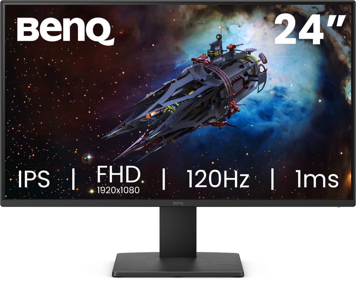 BenQ GW2491P Monitor met Speakers - 24 Inch Full HD IPS Scherm - 120Hz - 1ms MPRT - Eye Care - DisplayPort & HDMI — afbeelding 1