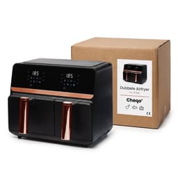 Cheqo® Dubbele Airfryer XXL - Heteluchtfriteuse Rosegoud - Dual Zone met Twee Kookvakken - Dubbele Mand - Hetelucht Friteuse met Touchscreen - Digitale Airfryer voor Gezin - Frituurpan zonder Olie - Snackpan Rose Gold met Grillplaat — thumbnail 5