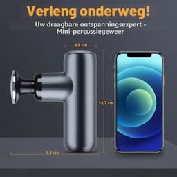 KLS® Massage Gun - Massage Gun Mini - Massage Pistool - Zwart - 10cm x 5cm x 14cm — thumbnail 1
