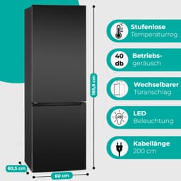 Bomann KG 7357 - Koel-vriescombinatie - 315 Liter - Energieklasse C - 40 dB - Dark Inox Look — thumbnail 4