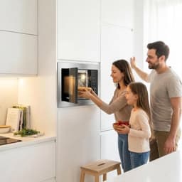 Inbouwmagnetron - Compacte oven - Maaltijden bereiden - Met grillfunctie - 25 liter capaciteit - Roestvrij staal — thumbnail 2