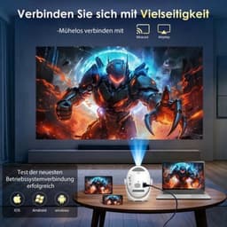 Mini Beamer Draagbaar - 1280 x 720 Resolutie - LED Technologie - WiFi 6 En Bluetooth 5.4 - Voor Gaming En Thuisbioscoop — thumbnail 3