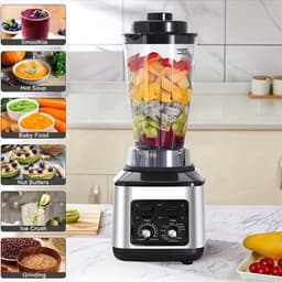 Multifunctionele Keukenmachine – Blender – Food Processor – Sapmaker – IJscrusher – Grote Inhoud 3L+1,5L+0,5L – Krachtige 9500W Motor – Stille Frequentie Technologie — thumbnail 4