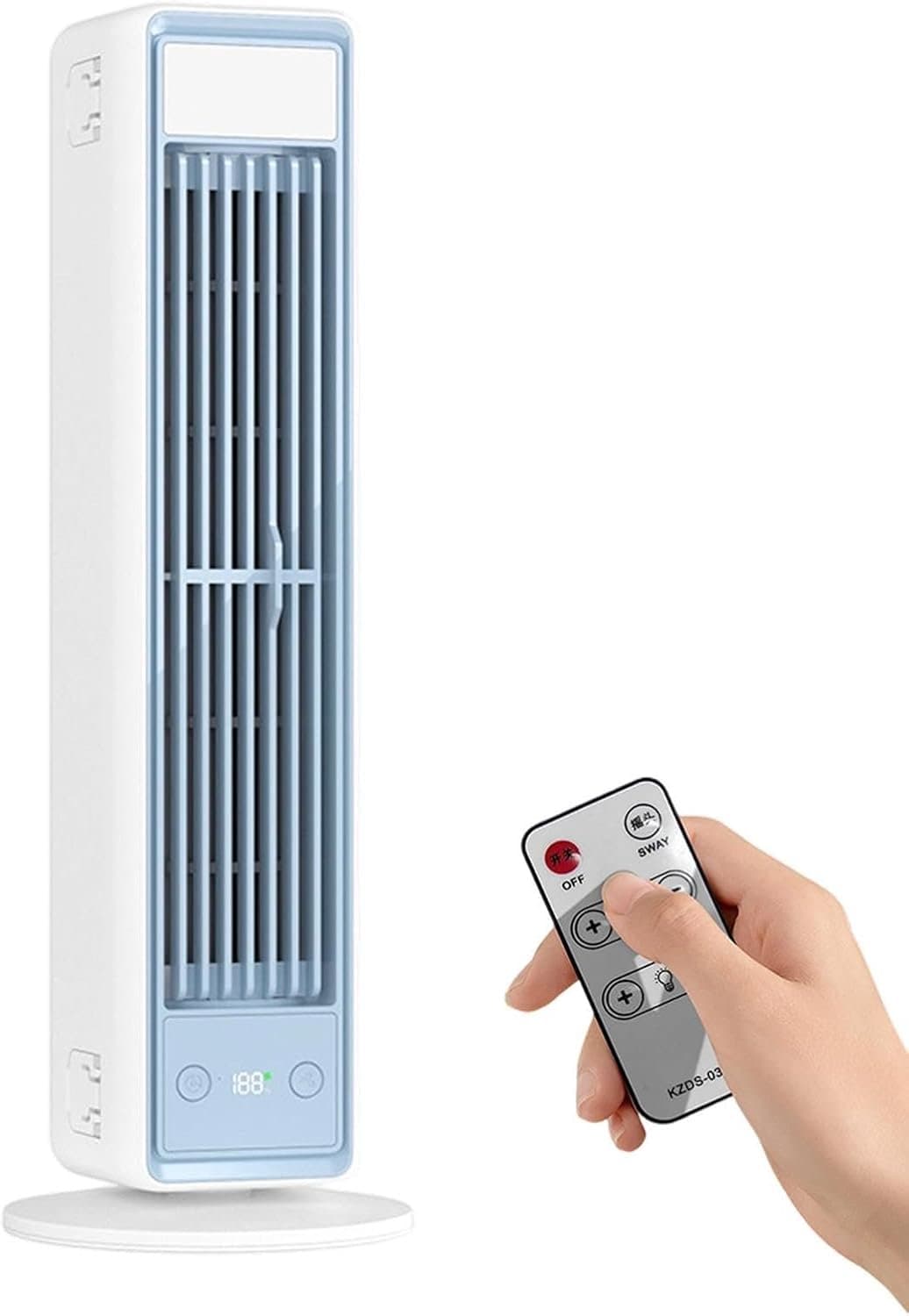 Torenventilator - Bladloze Torenventilator - Stille torenventilator - Ventilator staand - Ventilator - Draagbare - Mobiele Airco Cooler - Bladloos - Draaibaar Ventilator - Met Afstandsbediening - Luchtstroom - Mobiele Airco - Wit — afbeelding 1
