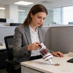 Oplaadbare USB‑bureaustofzuiger - Krachtige stille zuigkracht - Handstofzuiger voor thuis en kantoor - Geschikt voor computertoetsenborden, huisdiervachten en kruimels - Rood - Tafelstofzuiger Handzaam - Multifunctionele tafelreiniger — thumbnail 5