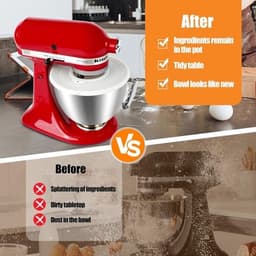 RVS-mengkom - Kom voor keukenmachine - Voor bakken en mixen - Speciaal ontworpen - 5 liter inhoud - Met deksel — thumbnail 3