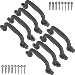 8 stuks klimhandgrepen, 18 cm antislip solide speeltuin handgrepen klimframe grijper voor schommel set/speelset/speelhuis/speelpark/binnen buiten aap bars/boomhut/stapelbed, zwart — thumbnail 1