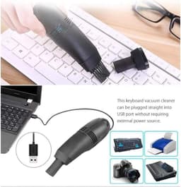 Auto-interieurreiniger mini usb auto stofzuiger laptop borstel auto-interieur ventilatie stofverwijderingsset plug-in stofzuiger - geel — thumbnail 2