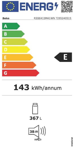 BEKO RSSE415M41WN - Koelkast zonder vriesvak - breedte 59.5 cm - hoogte 171.4 cm - inhoud 367 l — thumbnail 2