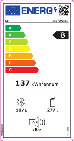 LG GBB72MCVBN Vrijstaand 384 l B Zwart — thumbnail 2