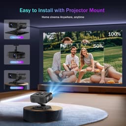 Serolux® - Android & iPhone WIFI Projector – Beamers - Full HD - Dolby Audio - Autofocus & Automatische keystone - 1920×1080P – 30.000 Lumen LED – 8K ondersteuning – 2GB RAM + 32GB ROM – Bluetooth 6 – 28 × 18 × 28 cm - Zwart — thumbnail 4