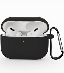 Hoesje - Geschikt voor Apple Airpods Pro 3 - Siliconen Hoes met Clip - Silicone Case Cover - Zwart — thumbnail 1