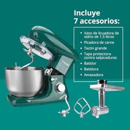 Keukenmachine met 7 accessoires voor veelzijdig koken - Groen - 6 Liter — thumbnail 3