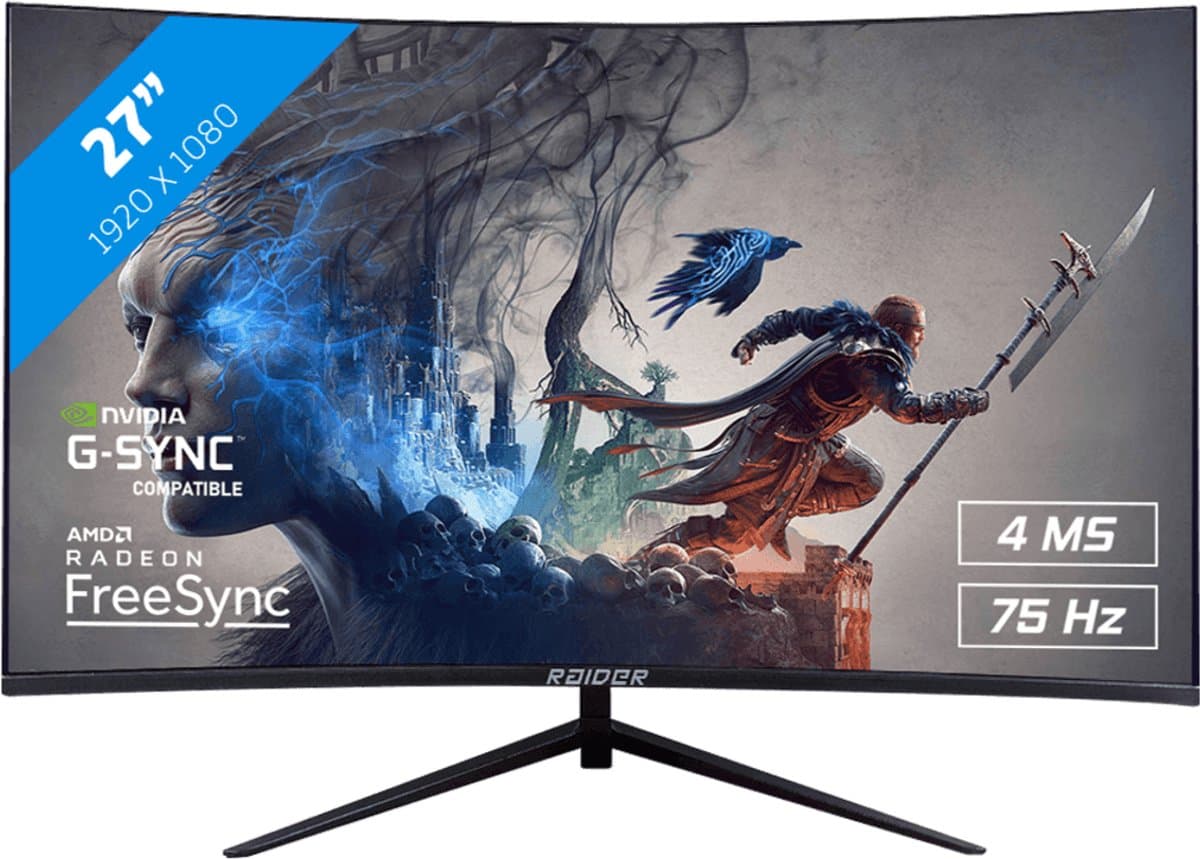 RAIDER - Full HD VA Curved 75Hz Gaming Monitor - 27 Inch — afbeelding 1