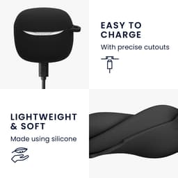 kwmobile Hoes geschikt voor JBL Tune Flex 2 - Siliconen cover voor oordopjes in zwart — thumbnail 5