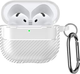 Telestore - Hoesje geschikte voor AirPods 4 - TPU carbon hoesje Beschermhoes - Shockproof AirPods 4 Cover - AirPods 4 Hoesje - Geschikt voor Apple Airpods 4 - transparant - carbon TPU cover — thumbnail 1